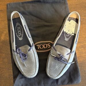 TOD'S Gray Leather Men's Loafers